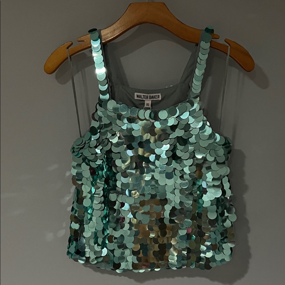 Walter Baker Teal Sequin Camisole